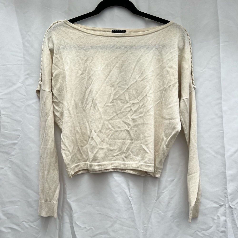 Theory | Cream Bateau Neckline Sweater